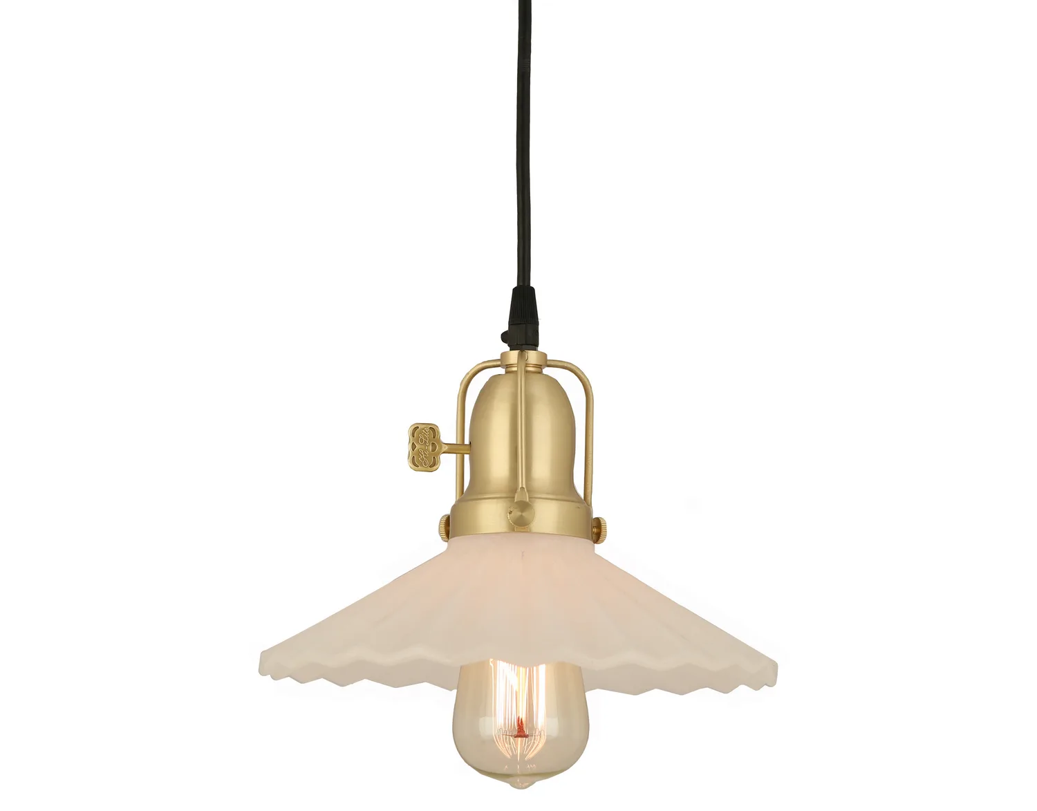 Stanton One Light Pendant in Natural Brass