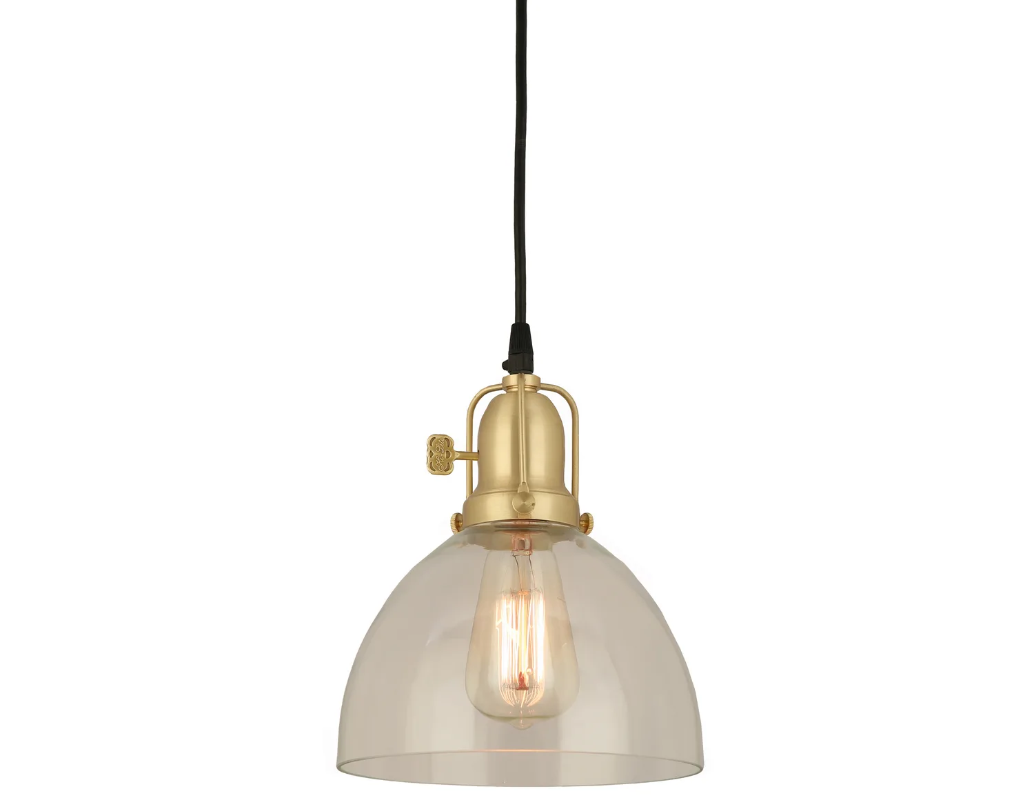 Jasper One Light Pendant in Natural Brass
