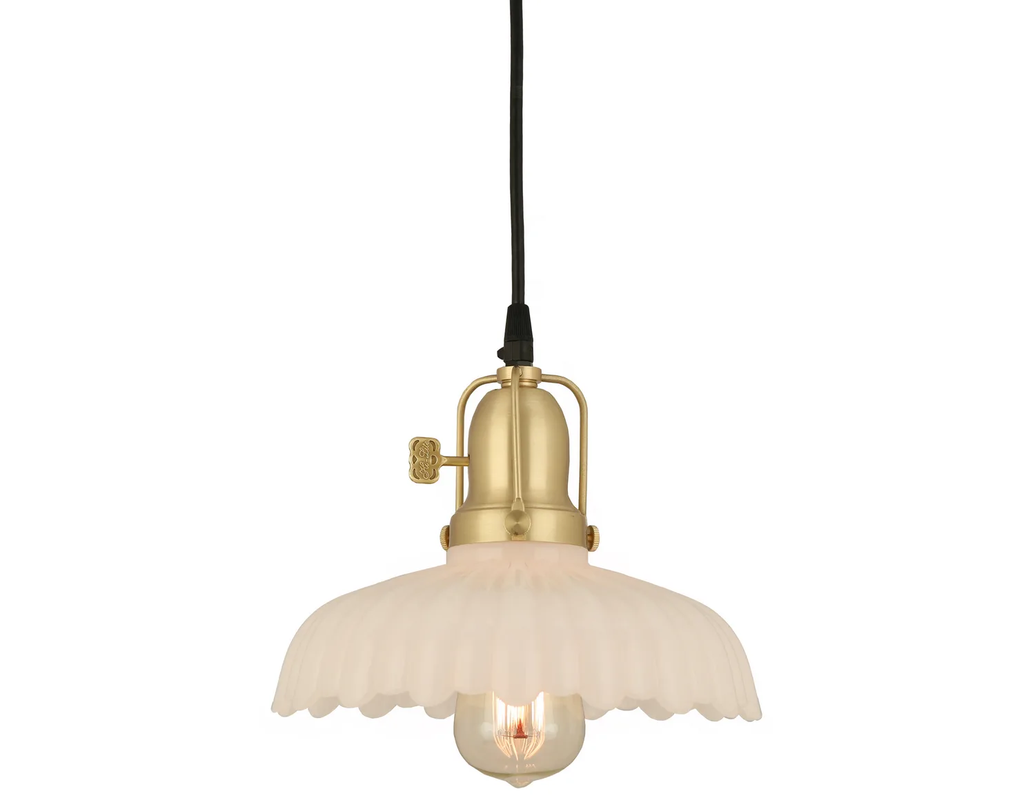 Bethany One Light Pendant in Natural Brass