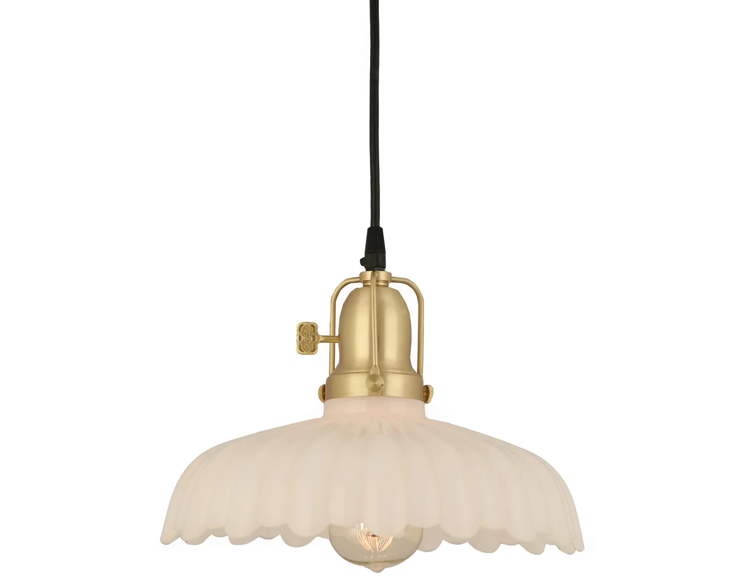 Bethany One Light Pendant in Natural Brass
