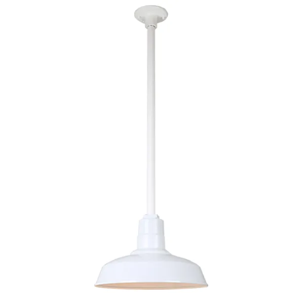 Warehouse One Light Pendant in White