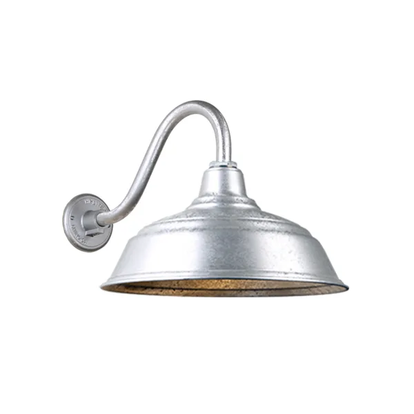 Warehouse Outdoor Gooseneck Light in Galvanized