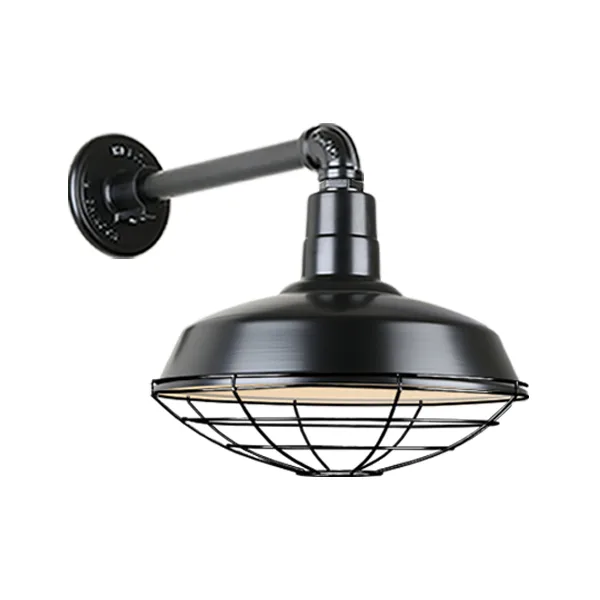 Warehouse One Light Outdoor Gooseneck Light in Black