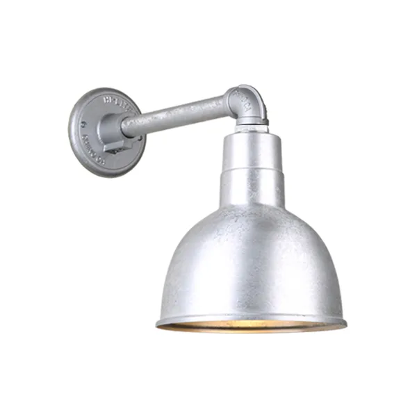 Deep Bowl Shade Outdoor Gooseneck Light in Galvanized