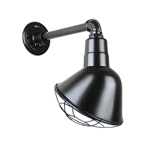 Angle Shade One Light Outdoor Gooseneck Light in Black