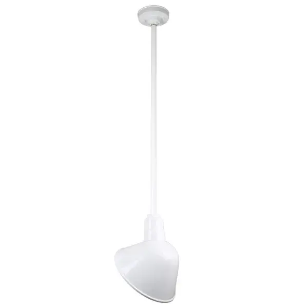 A timeless deep bowl pendant that brings industrial charm to any space. The clean white aluminum shade works equally well indoors or out, making it ideal for kitchens, porches, and commercial settings.