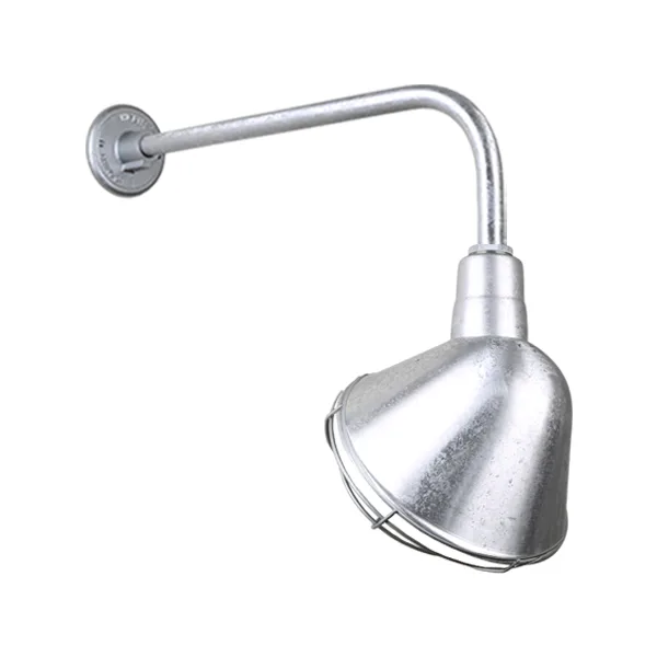 Angle Shade One Light Outdoor Gooseneck Light in Galvanized