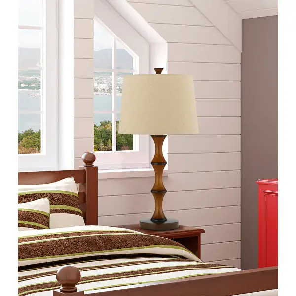 Natural-Inspired Resin Table Lamp with Versatile 3-Way Lighting - Image 2