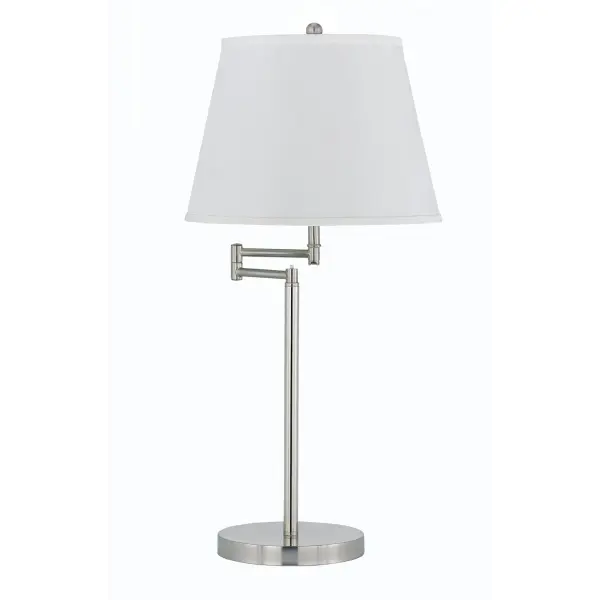 Versatile 3-Way Metal Table Lamp with Classic Brushed Steel Finish - Image 1
