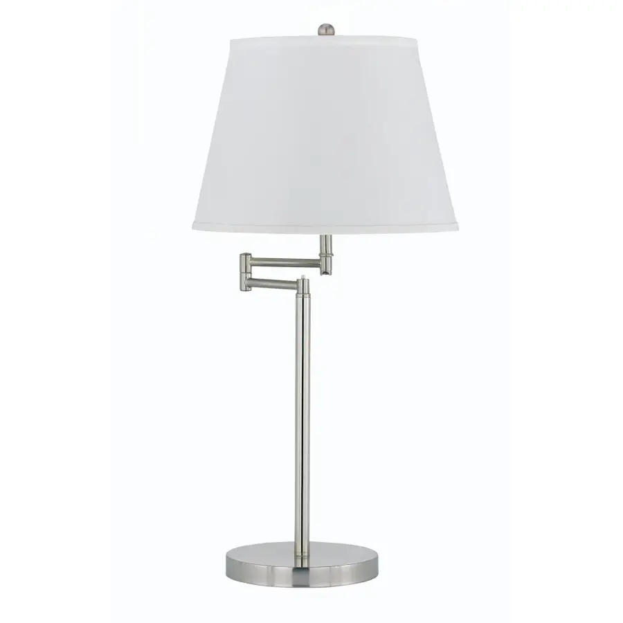 Versatile 3-Way Metal Table Lamp with Classic Brushed Steel Finish - Image 1