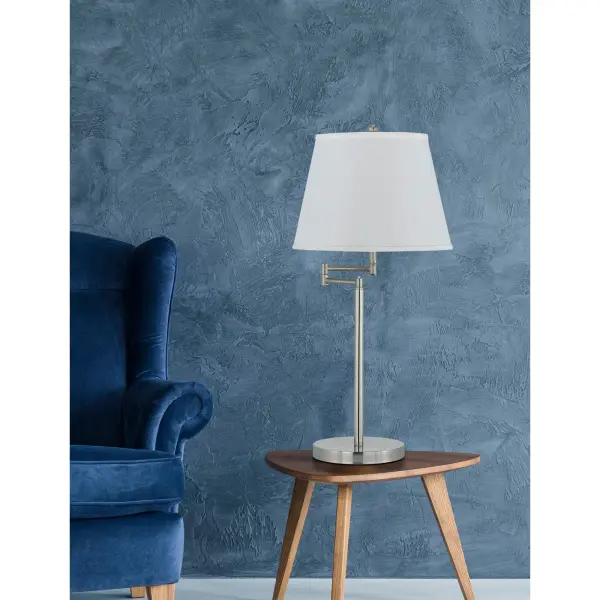 Versatile 3-Way Metal Table Lamp with Classic Brushed Steel Finish - Image 3