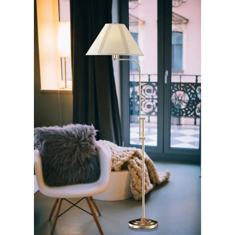 150W 3-Way Adjustable Floor Lamp in Antique Brass - Image 3