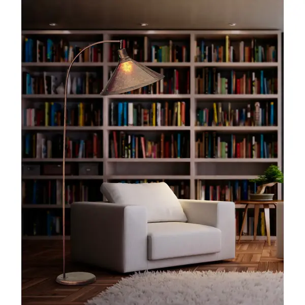 150 Watt 3-Way Arc Floor Lamp with Mica Shade - Image 2