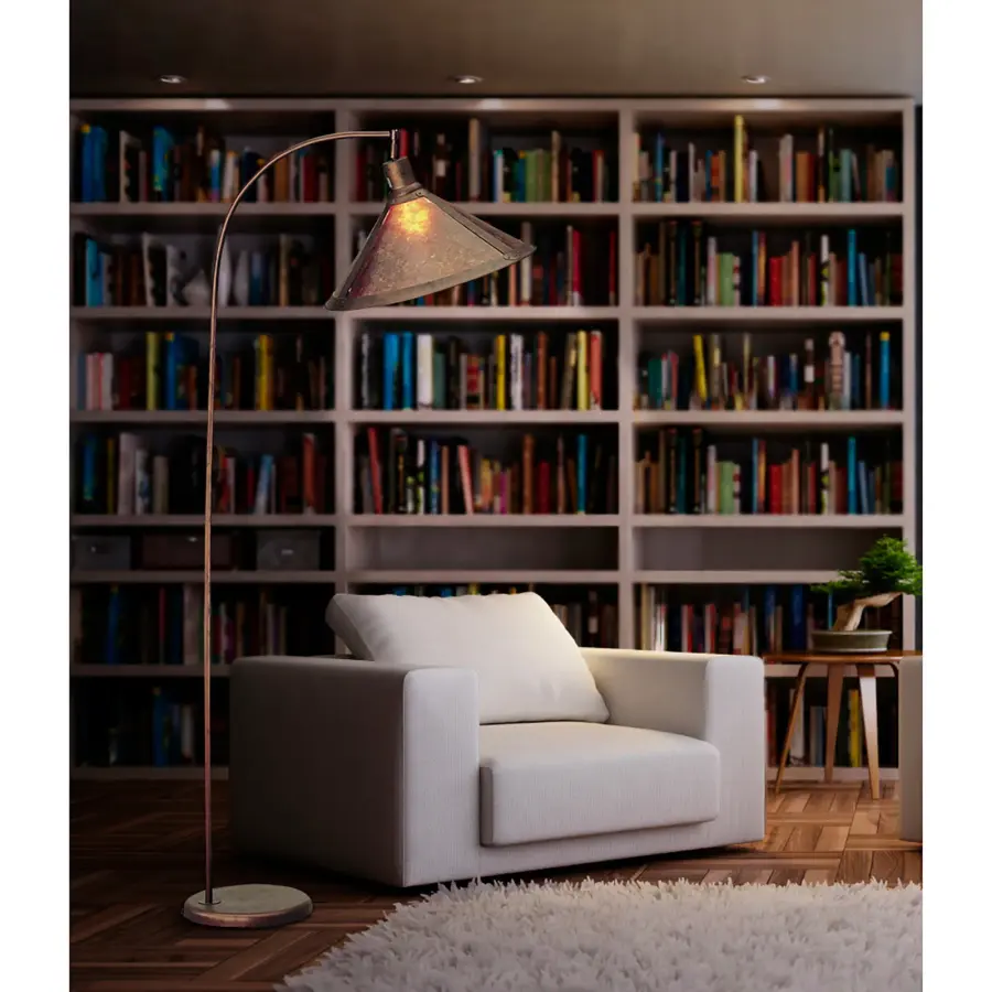 150 Watt 3-Way Arc Floor Lamp with Mica Shade - Image 2