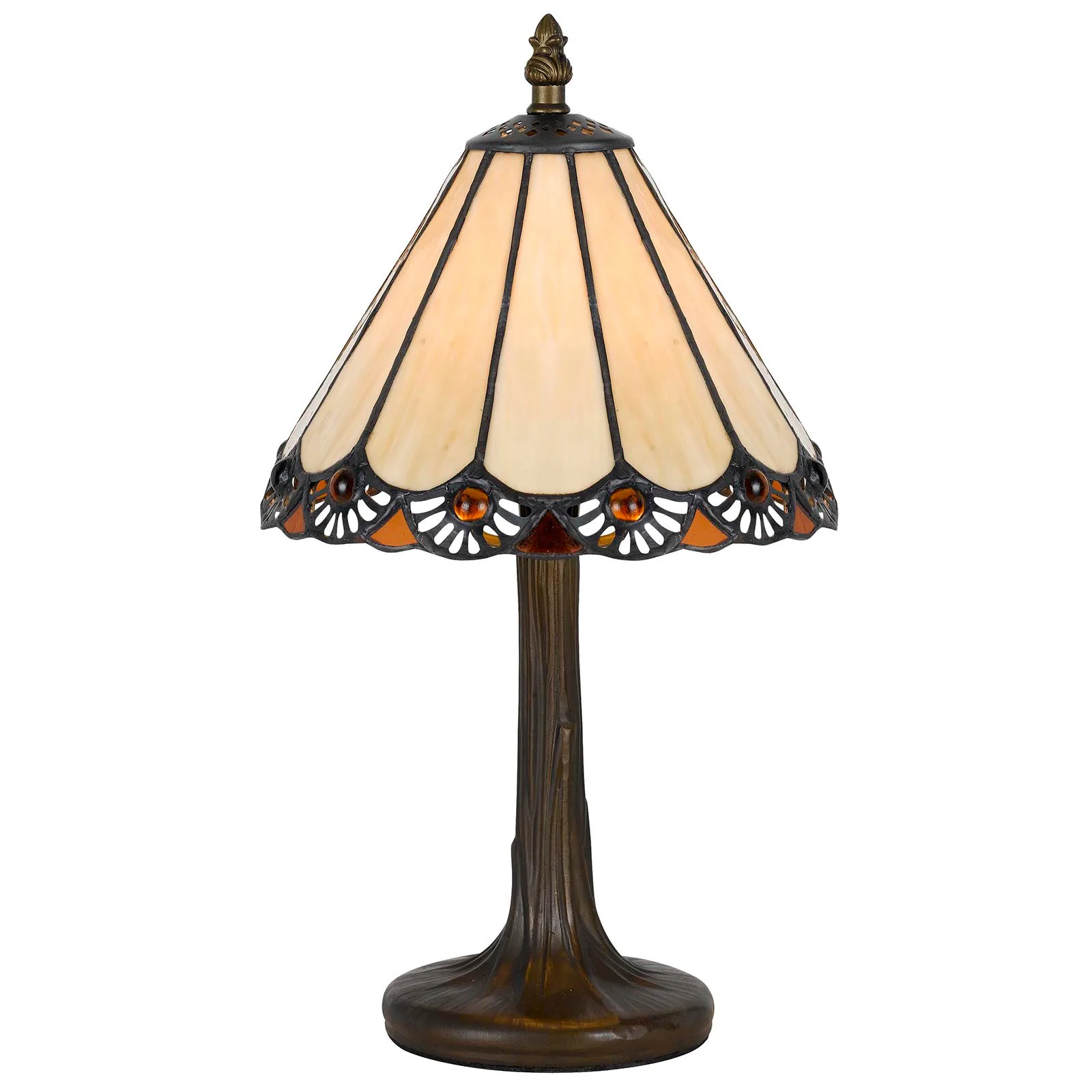 Tiffany Stained Glass Accent Lamp with Zinc Base