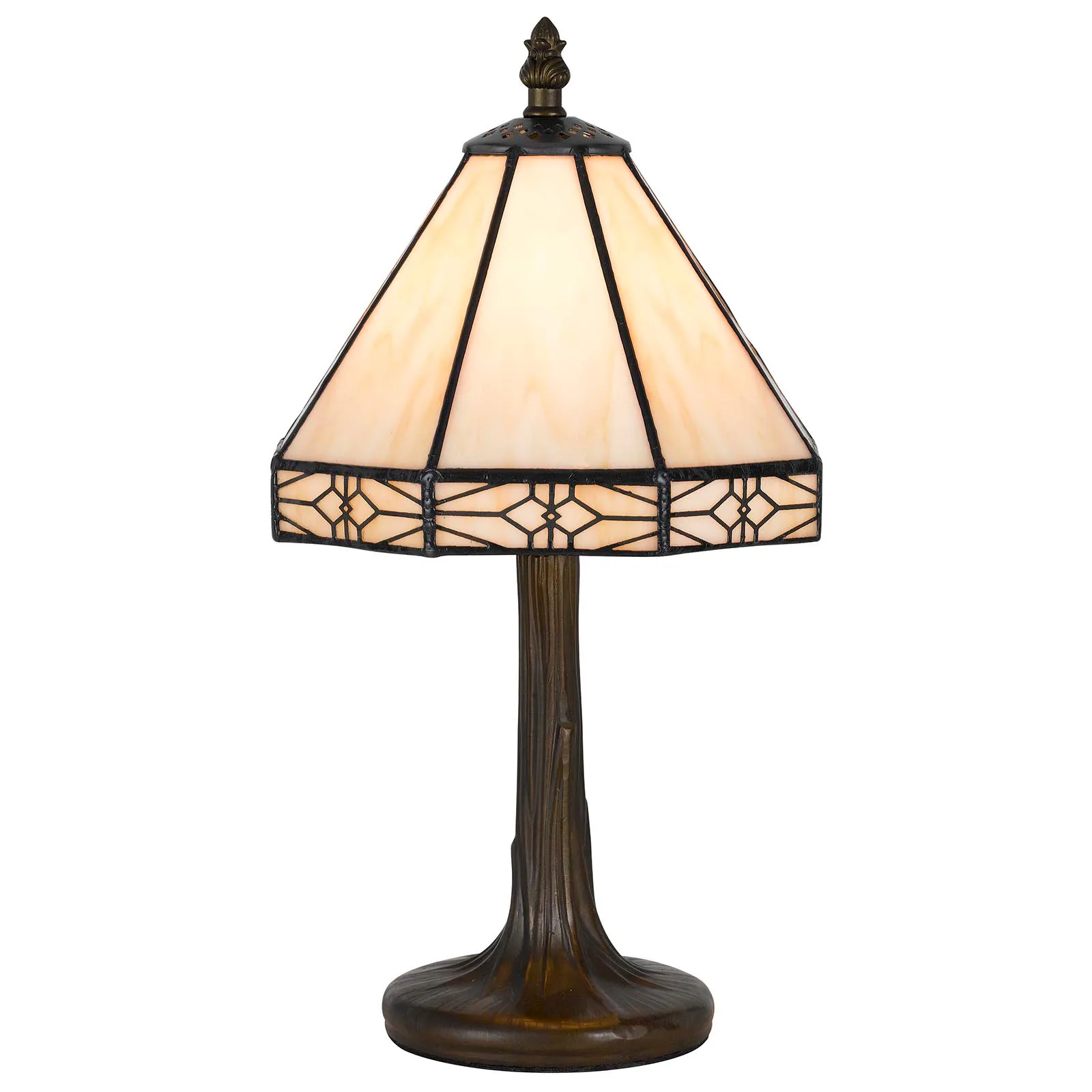 Tiffany Stained Glass Accent Lamp with Zinc Base