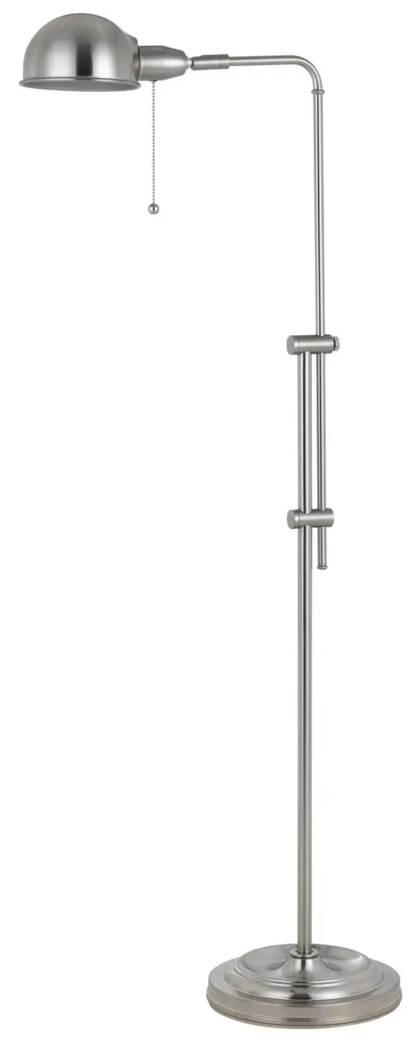 Croby One Light Floor Lamp in Brushed Steel