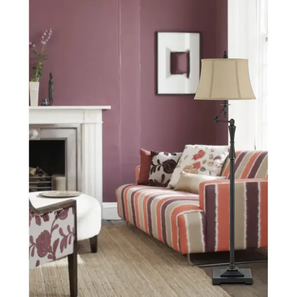 The Madison floor lamp combines classic styling with practical functionality. Its fully adjustable swing arm and 3-way switch provide flexible task lighting, while the oil rubbed bronze finish adds timeless elegance to any space. - alternate view