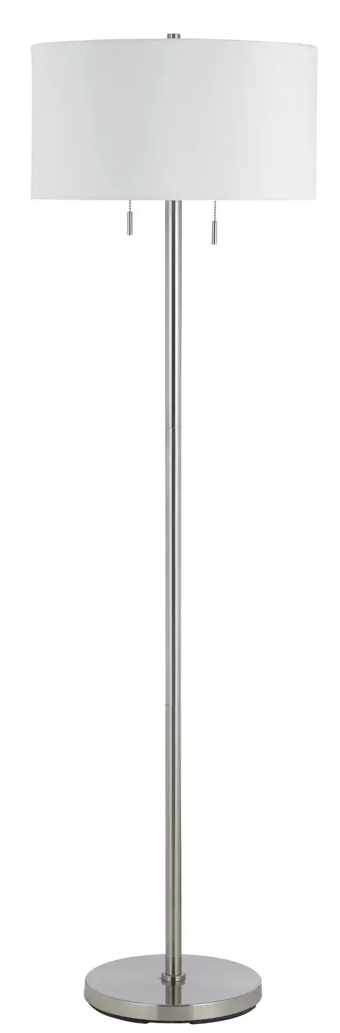 Calais Two Light Floor Lamp in Brushed Steel