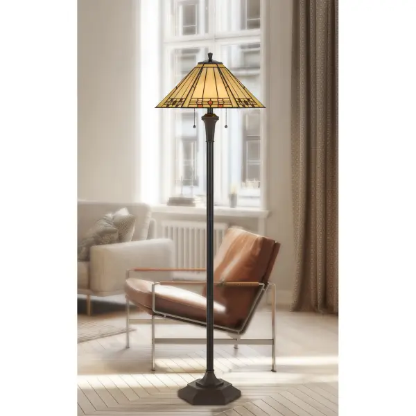 Tiffany Stained Glass Floor Lamp - Image 3