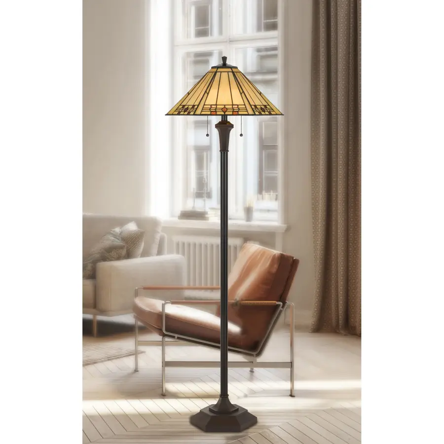 Tiffany Stained Glass Floor Lamp - Image 3