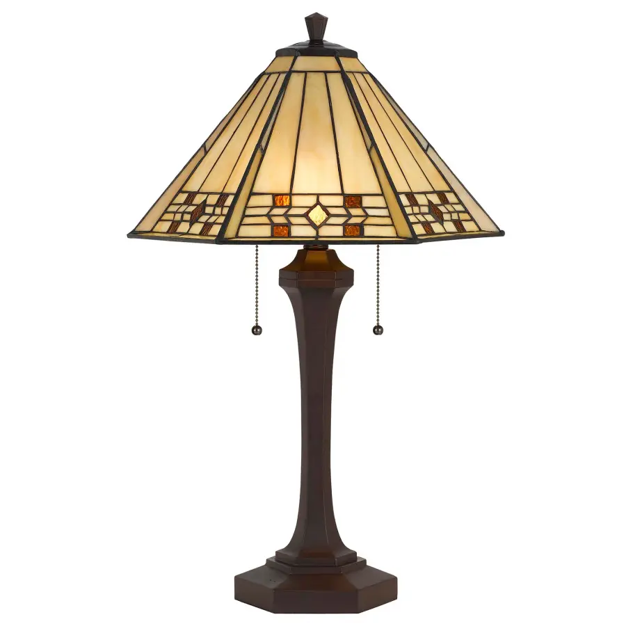 Tiffany Style Stained Glass Table Lamp - Image 1