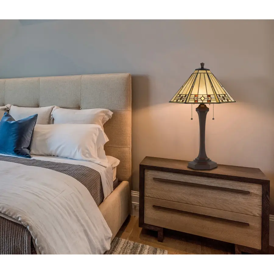 Tiffany Style Stained Glass Table Lamp - Image 2