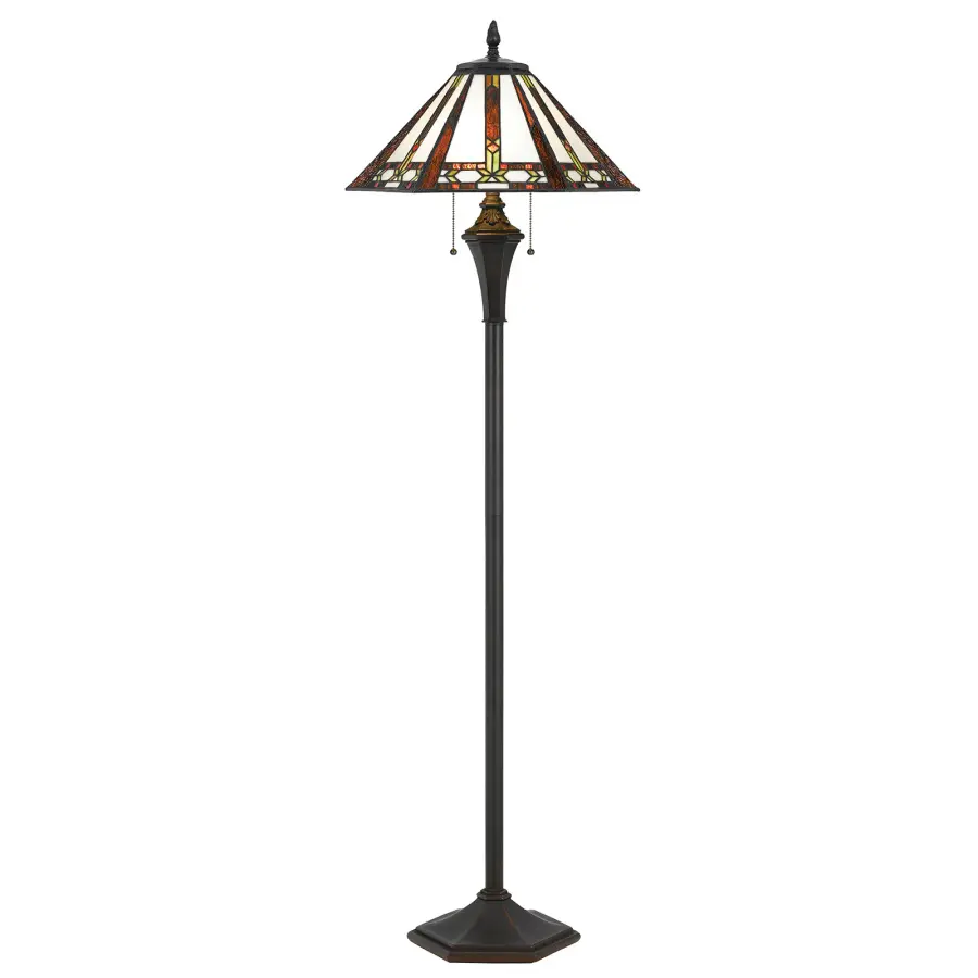 Tiffany Double Light Floor Lamp - Image 1
