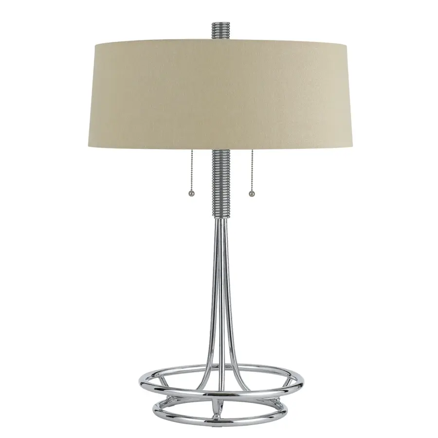Leccemetal Table Lamp with Burlap Shade - Image 1
