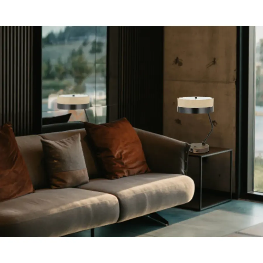 Functional Desk Lamp with Modern Convenience and Dual USB Charging - Image 2