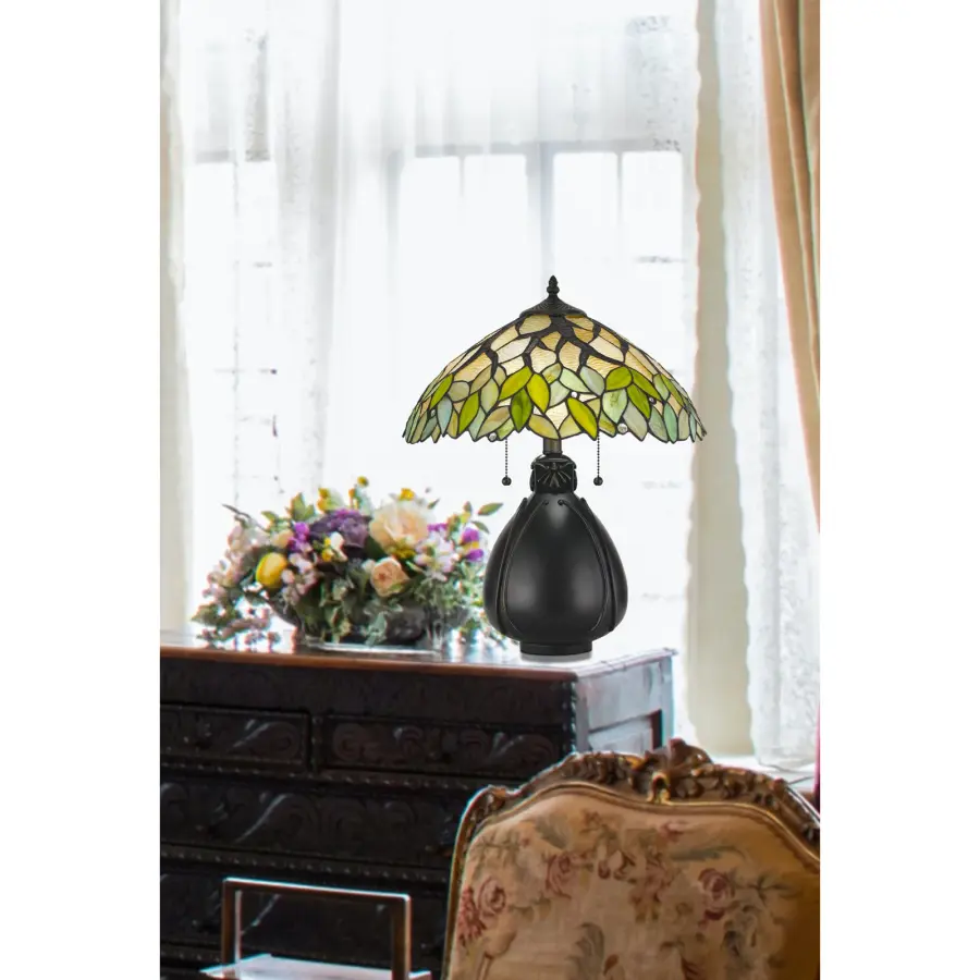 Tiffany Style Stained Glass Table Lamp - Image 2