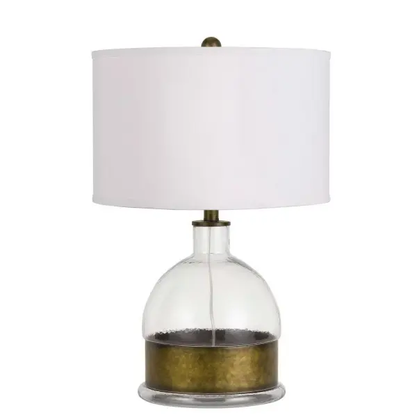 The Rapallo combines timeless clear glass construction with decorative antique brass accents for versatile style. At 24.75" tall with a 3-way switch, it offers flexible lighting control and substantial presence.
