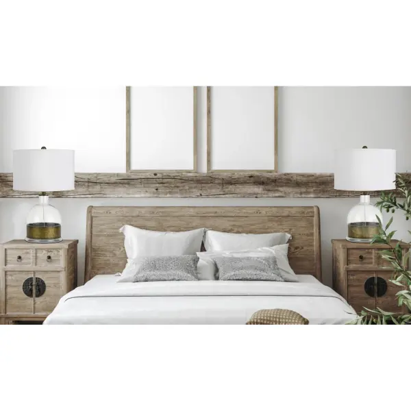 Rapallo Glass Table Lamp with Antique Brass Accents - Image 3