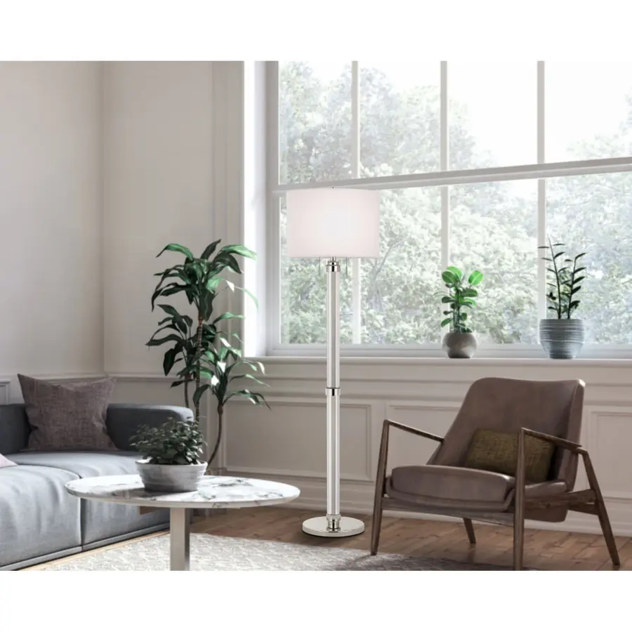 Montilla 60" Metal Floor Lamp with Fabric Drum Shade - Image 3