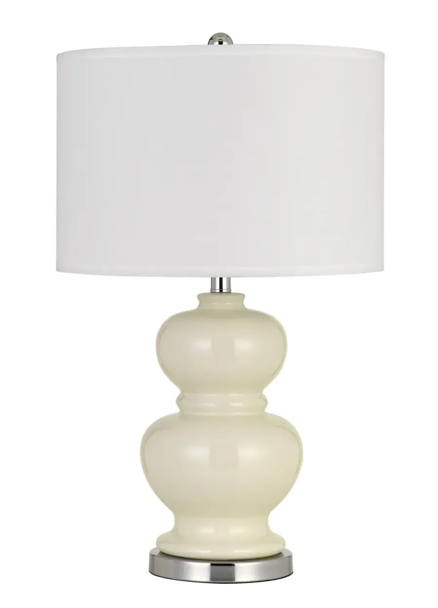 Bergamo Two Light Table Lamp in Ivory White