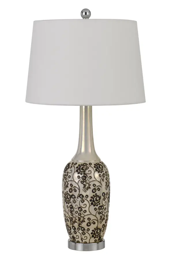 Paxton Two Light Table Lamp in Pearl/Black