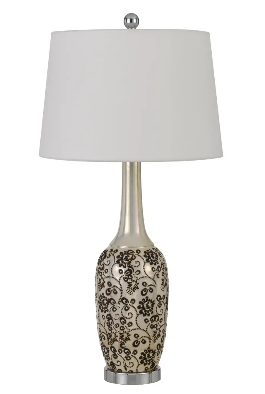 Paxton Two Light Table Lamp in Pearl/Black