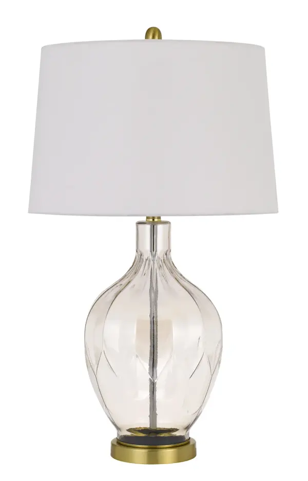 Bancroft One Light Table Lamp in Clear/Antique Brass