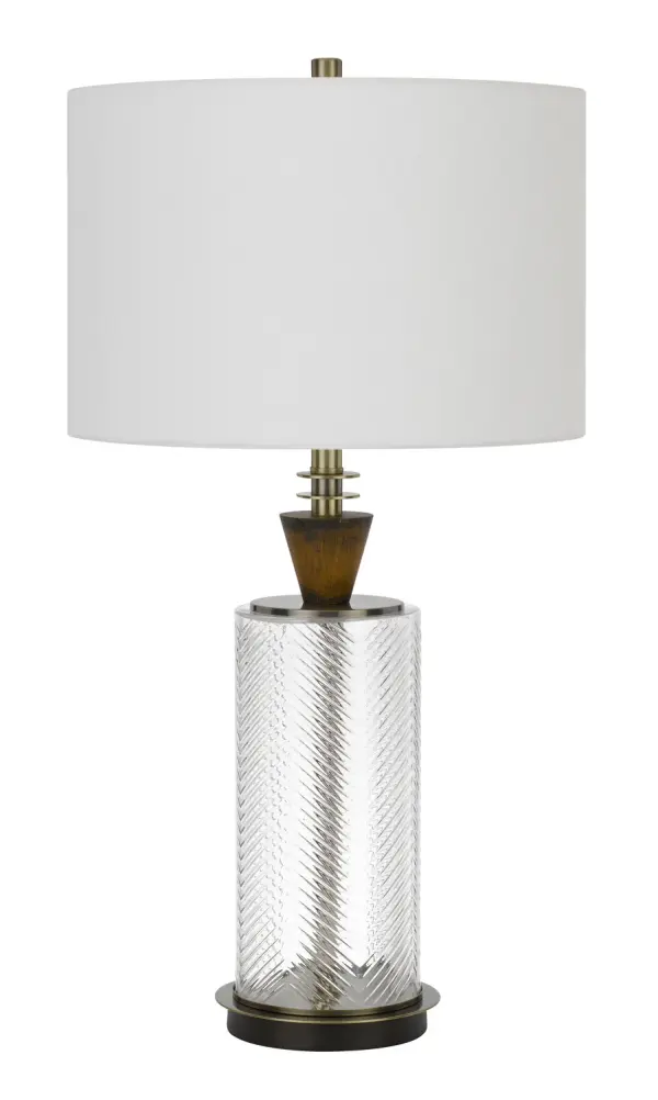 Elegant Glass & Bronze Table Lamp with Traditional Charm