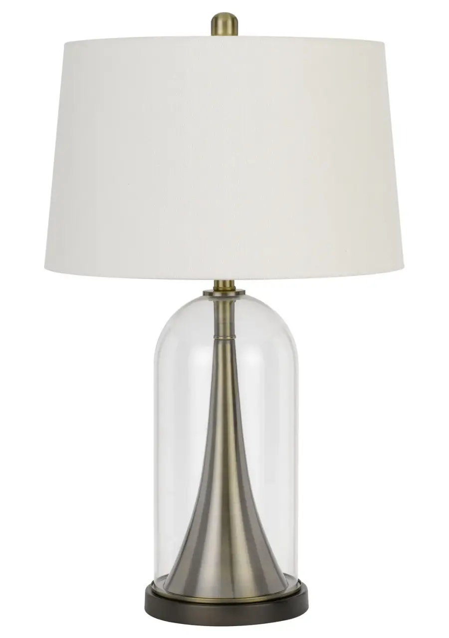 Elegant Glass & Brass Table Lamp with Timeless Transitional Appeal
