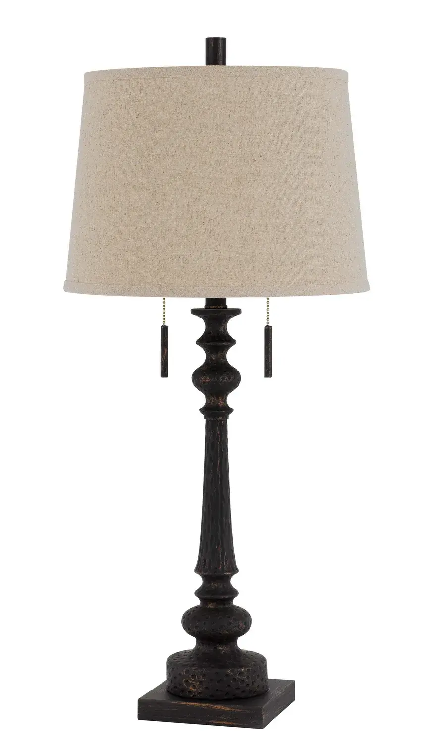 Torrington Two Light Table Lamp in Rustic Iron