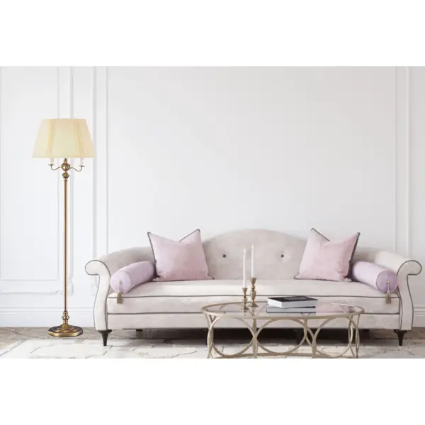This 59-inch floor lamp combines classic antique brass styling with modern functionality. The 6-way switch mechanism provides exceptional light control, while durable metal construction ensures longevity. - alternate view