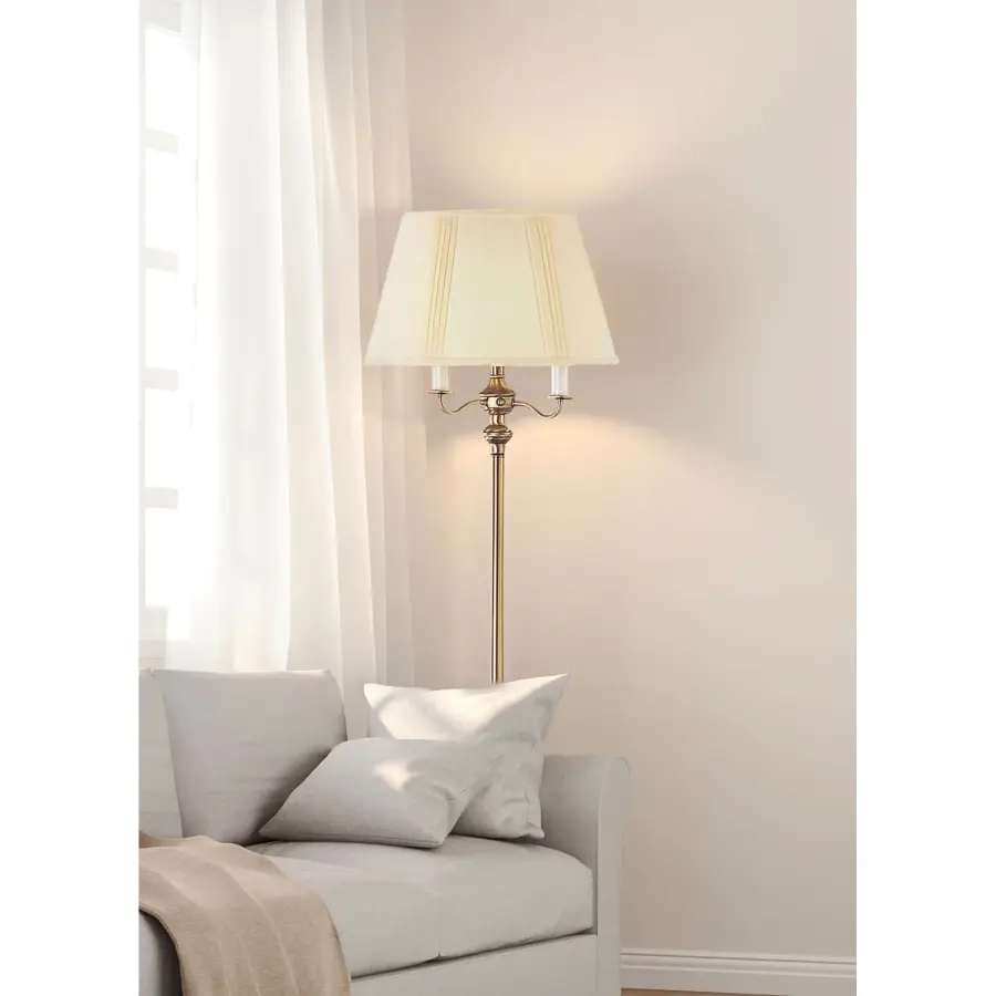 150W 6-Way Floor Lamp in Antique Brass - Image 3