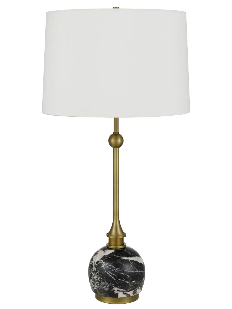 Sophisticated Brass & Marble Table Lamp with Timeless Appeal