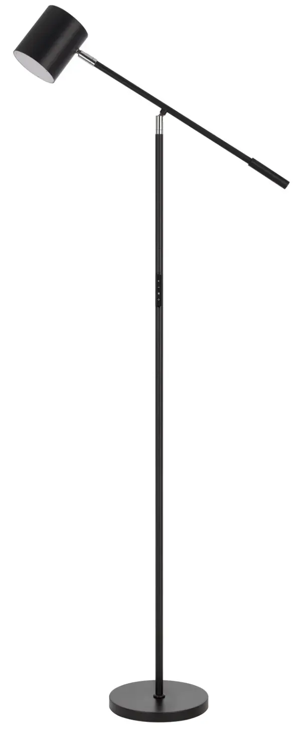 The Racine LED Floor Lamp combines contemporary design with integrated LED technology for efficient, long-lasting illumination. Its sleek black finish and 68-inch height make it ideal for reading areas and ambient lighting.