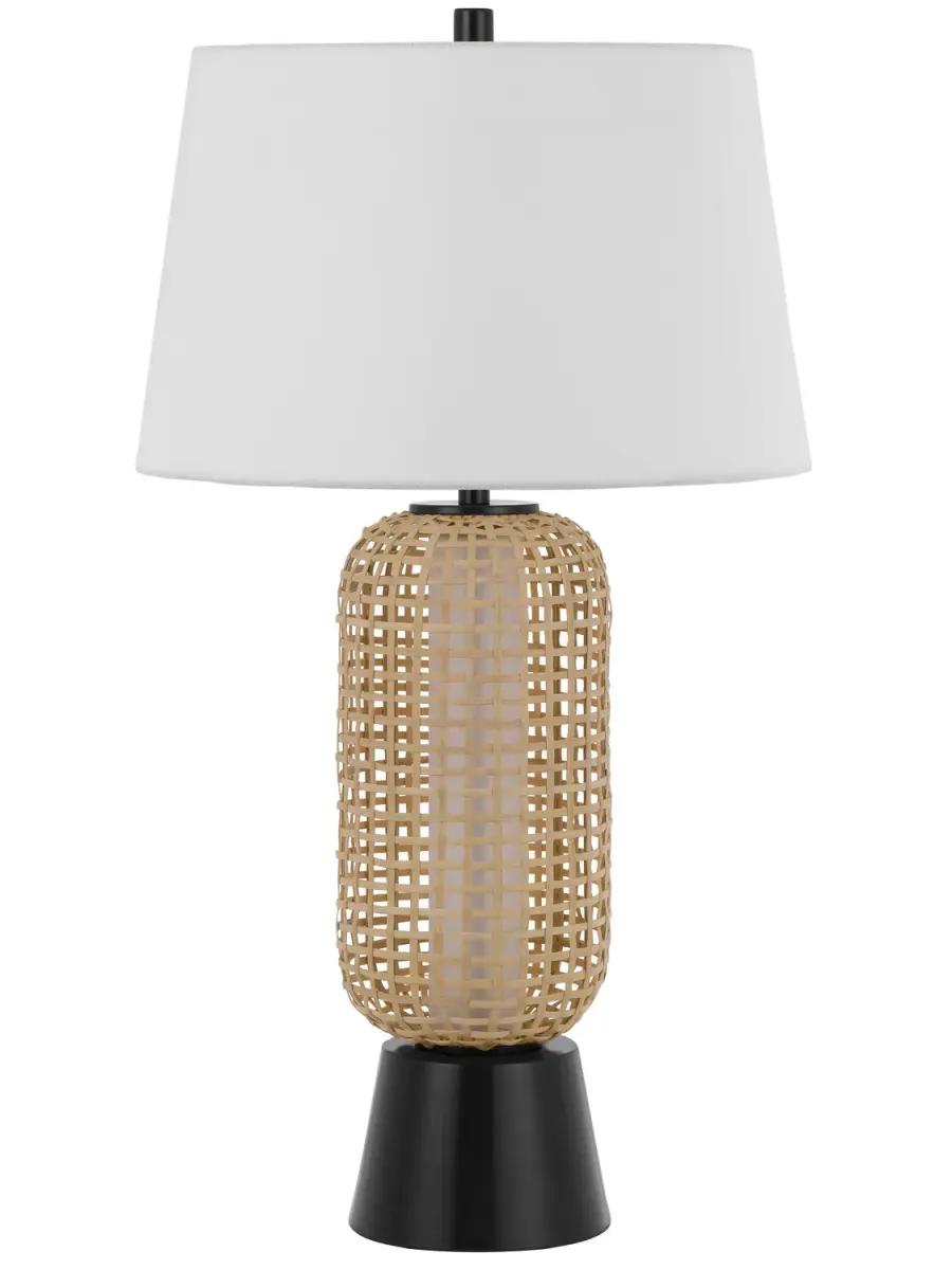 Wicker Two Light Table Lamp