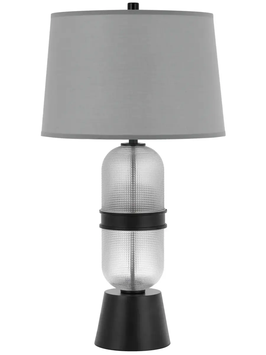 Sesto Two Light Table Lamp in Frosted Glass and Black
