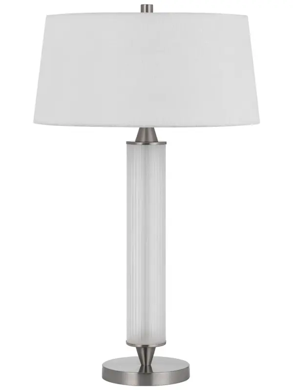 Pavia Two Light Table Lamp in Fluted Frosted Glass