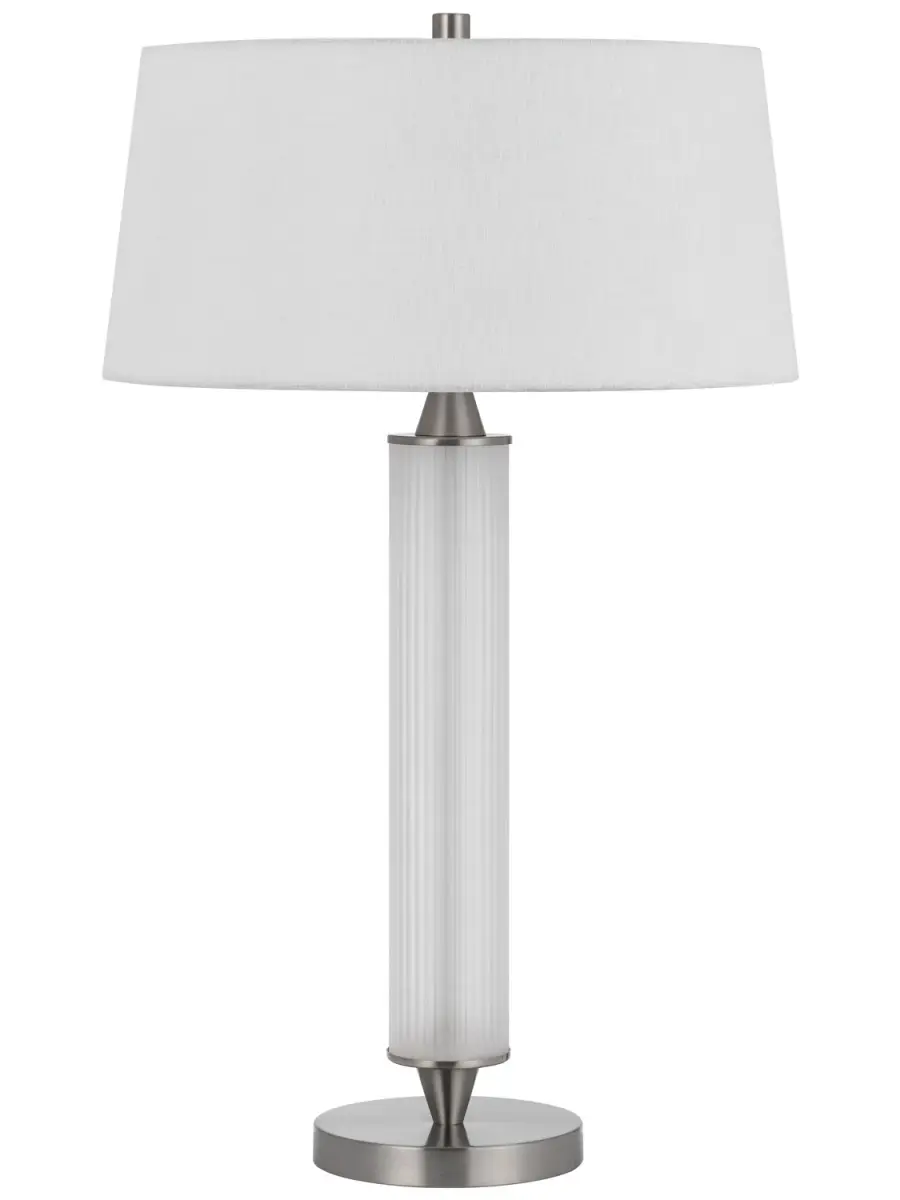 Pavia Two Light Table Lamp in Fluted Frosted Glass