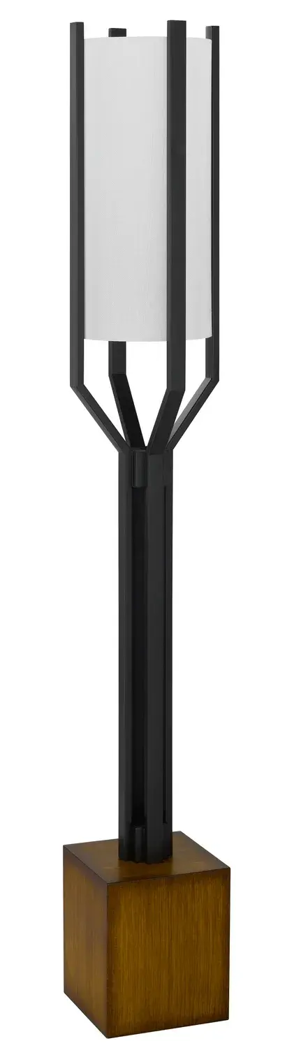 Modern Floor Lamp with Striking Black and Wood Contrast